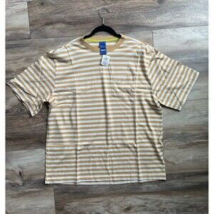 New Gallerie OP/ED Mustard and White Men's Pocket Tee Size 2xl / 2TG Cotton